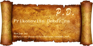 Prikosovits Debóra névjegykártya